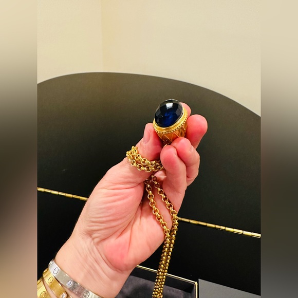 NWT Authentic Rare Luxury Minimalist Julie Vos Sapphire Blue Statement Necklace - Picture 8 of 17